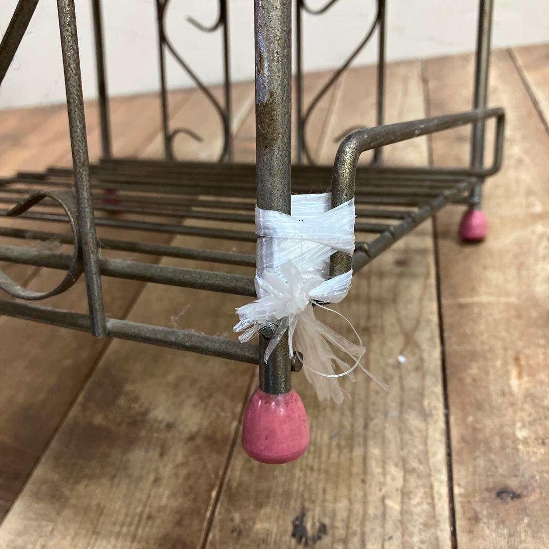 A-3 昭和レトロ ニホンハナコ マガジンラック付 サイドテーブル ピンク