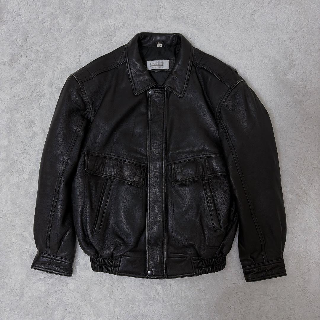 【希少】 Leather Jacket 黒 ライダース レザー ベンチレーション