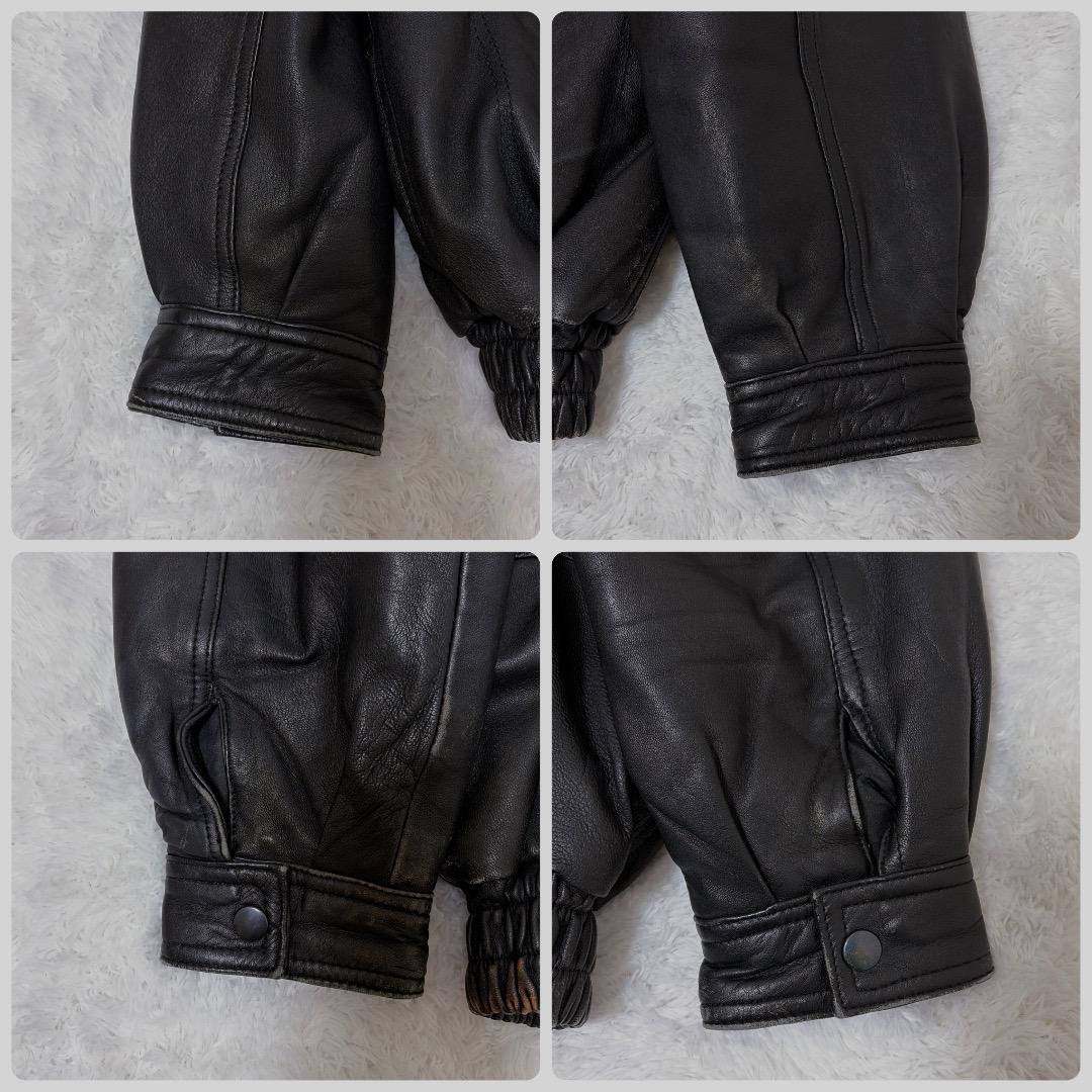 【希少】 Leather Jacket 黒 ライダース レザー ベンチレーション