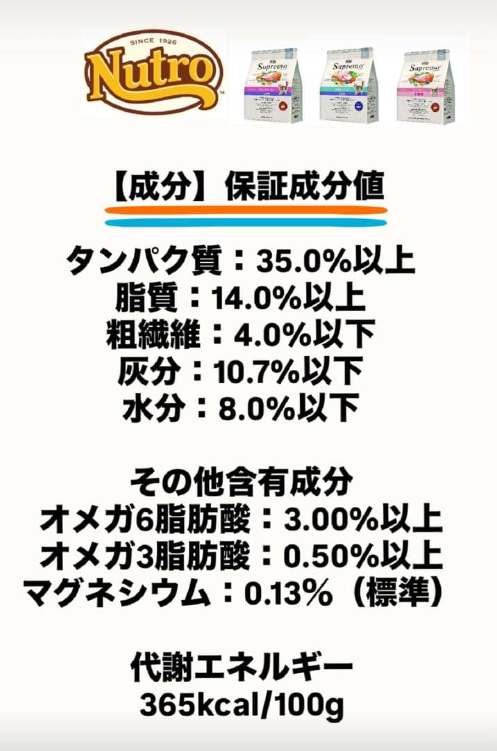 ニュートロ　シュプレモ　成猫用（チキン&サーモン）（白身魚&チキン）3kg×３袋