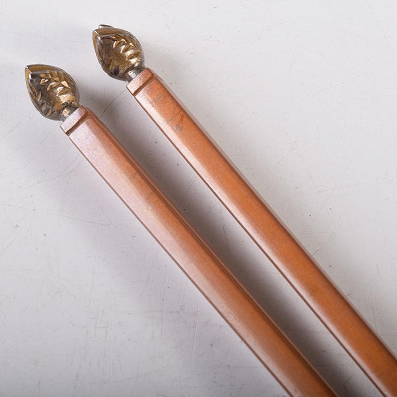 茶道具　釜師　高木治良兵衛作　南鐐鳥頭飾　火箸　共箱　C　R8572