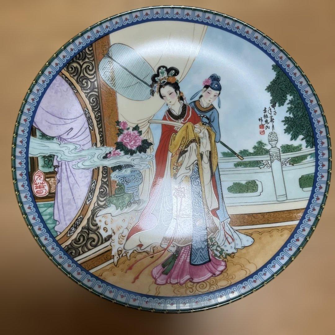 中国風伝統絵柄陶器皿、紅楼夢シリーズ、景徳鎮