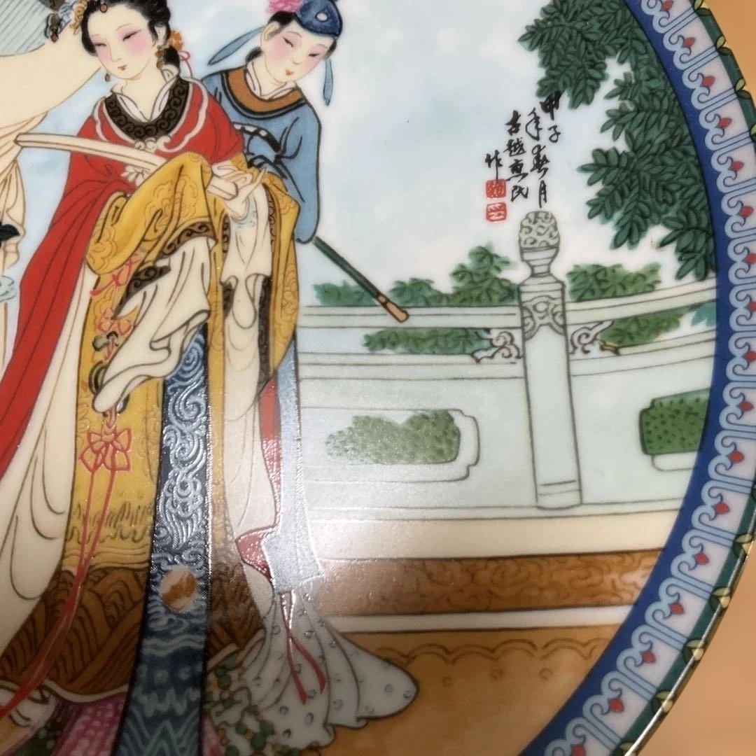 中国風伝統絵柄陶器皿、紅楼夢シリーズ、景徳鎮