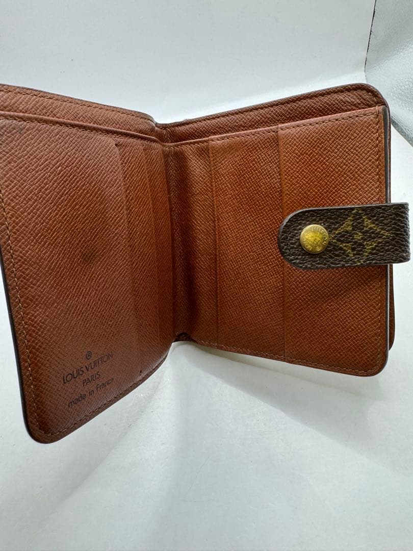 ルイヴィトン モノグラム コンパクトジップ 二つ折り 財布 茶色