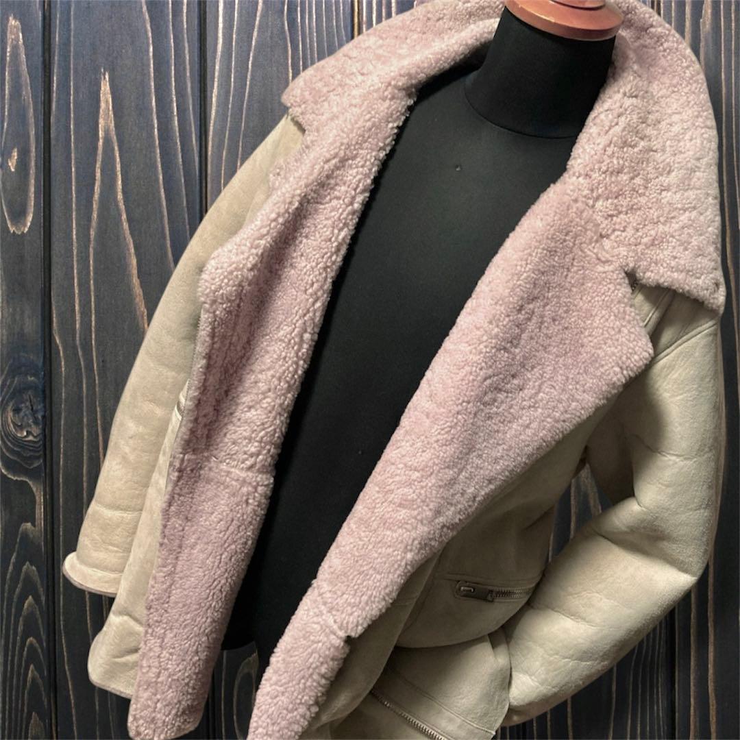 DIESEL ディーゼル 本革 ムートンコート レザージャケット 羊革