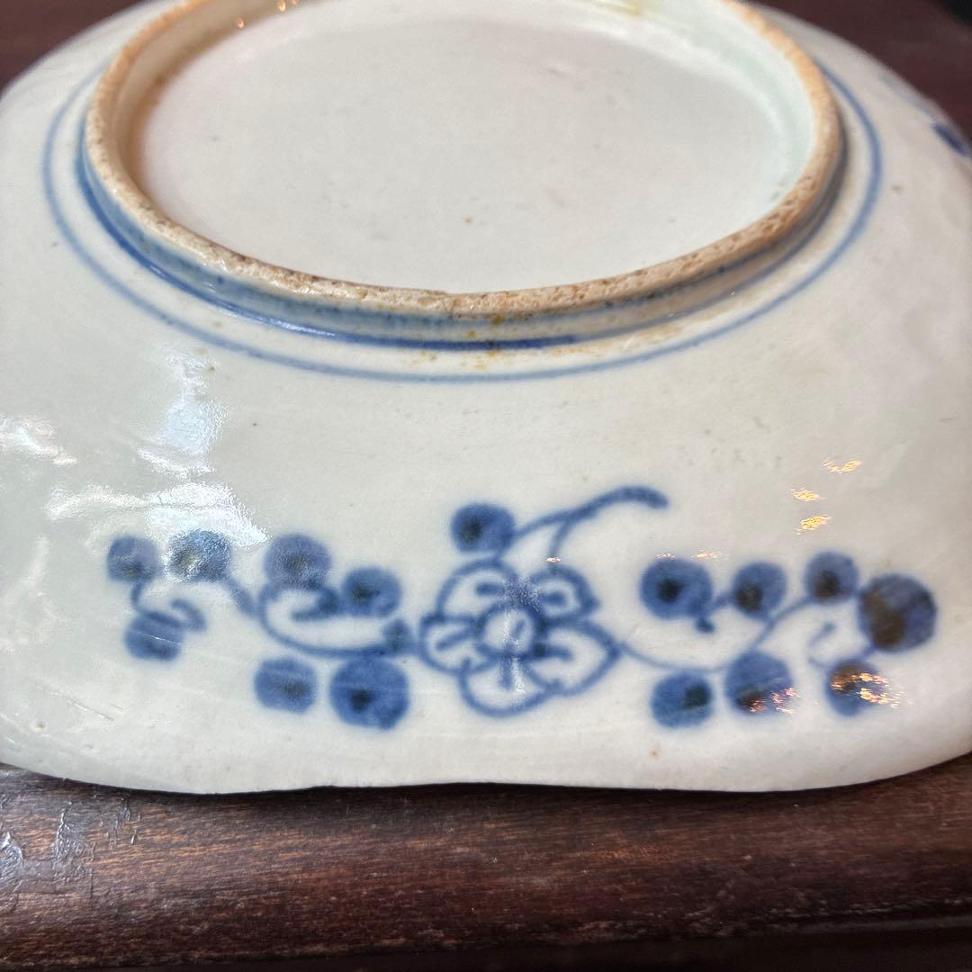 古伊万里　色絵　金彩　隅入角皿　20センチ×20センチ×高さ3.2センチ　傷無し