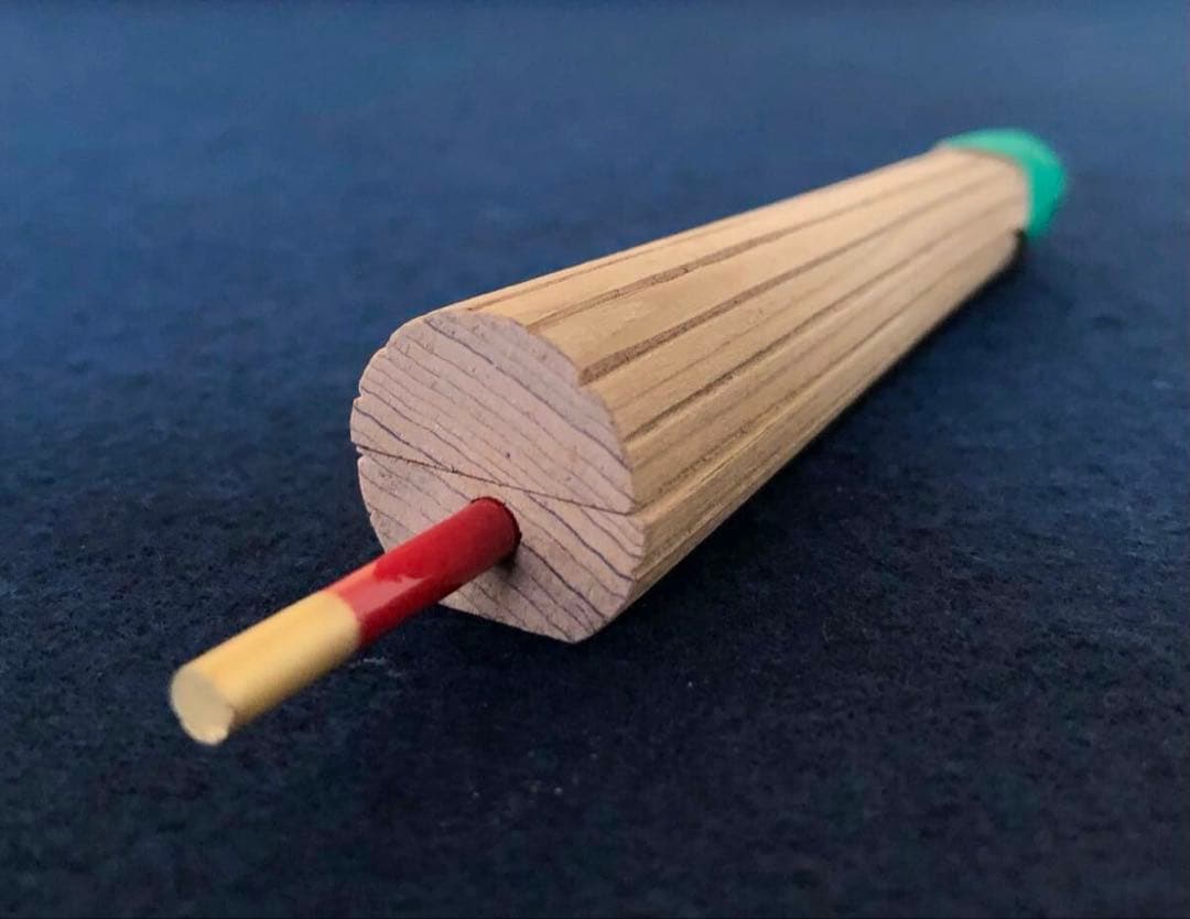 【美品】「祖」神代杉 傘香合 道場 宗廣 共箱 茶道具 (122a⑥)