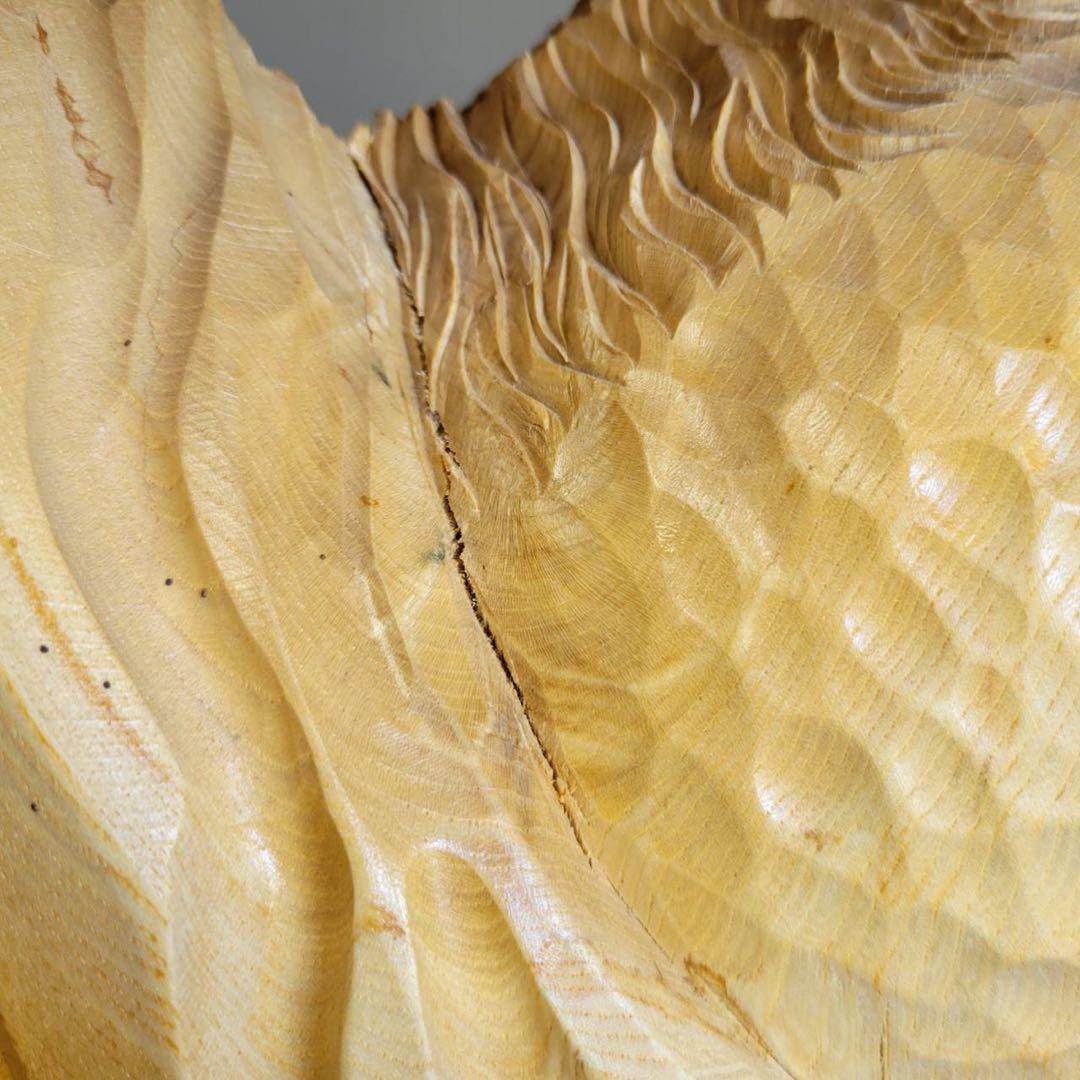 【匿名発送】木彫りの熊　親子熊　木工品　工芸品　置物　熊2匹　電話台　未使用