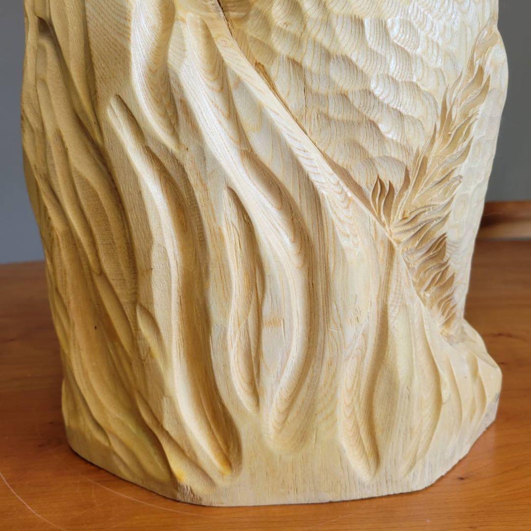 【匿名発送】木彫りの熊　親子熊　木工品　工芸品　置物　熊2匹　電話台　未使用