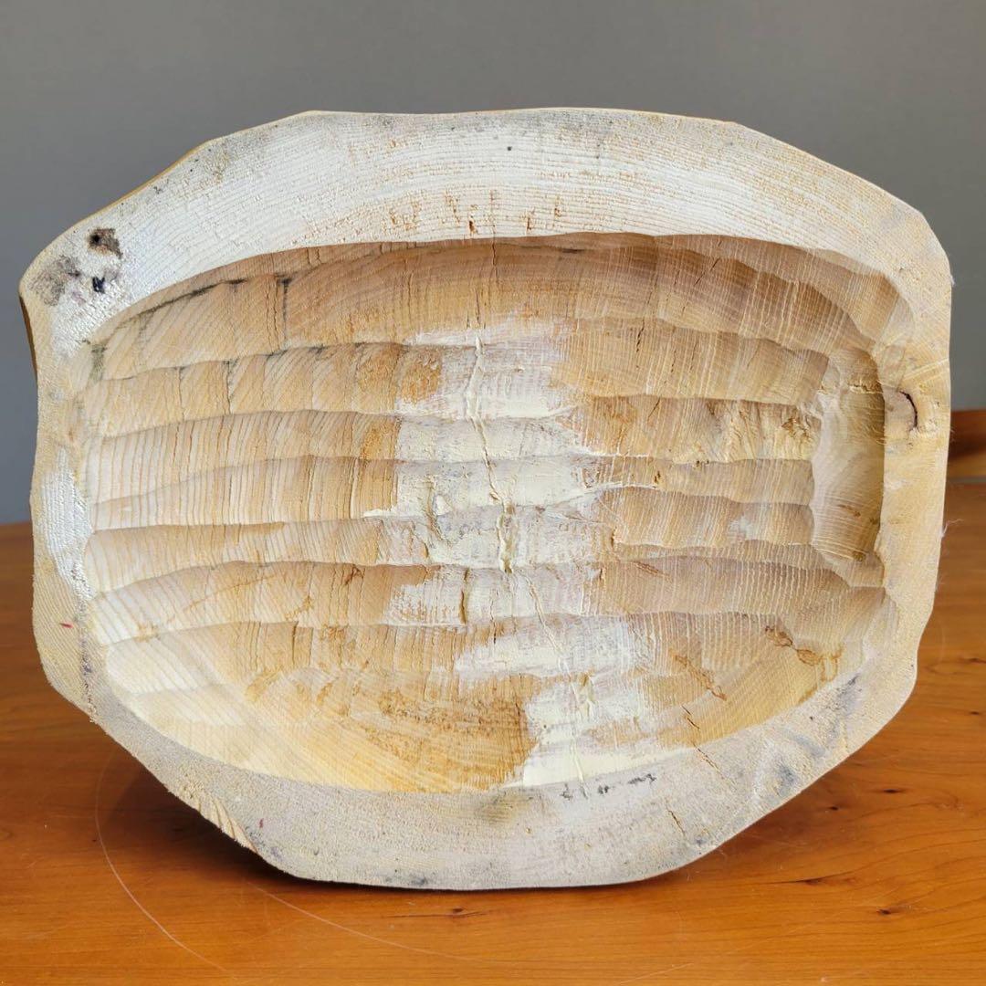 【匿名発送】木彫りの熊　親子熊　木工品　工芸品　置物　熊2匹　電話台　未使用