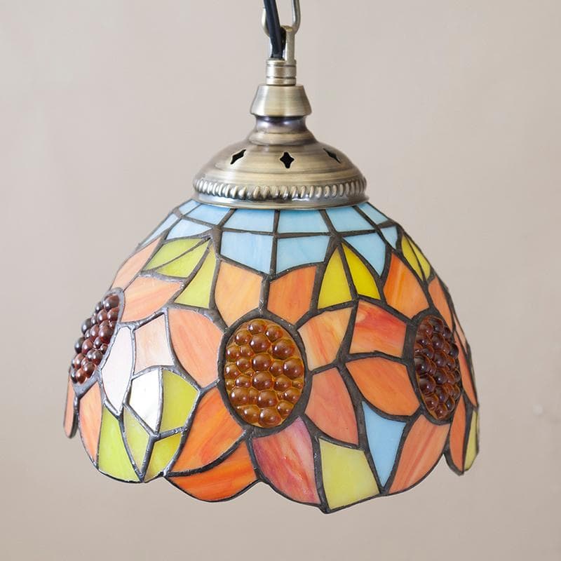 レトロ調 ペンダントライト【LED電球付属】 ティファニー ランプ フラワー
