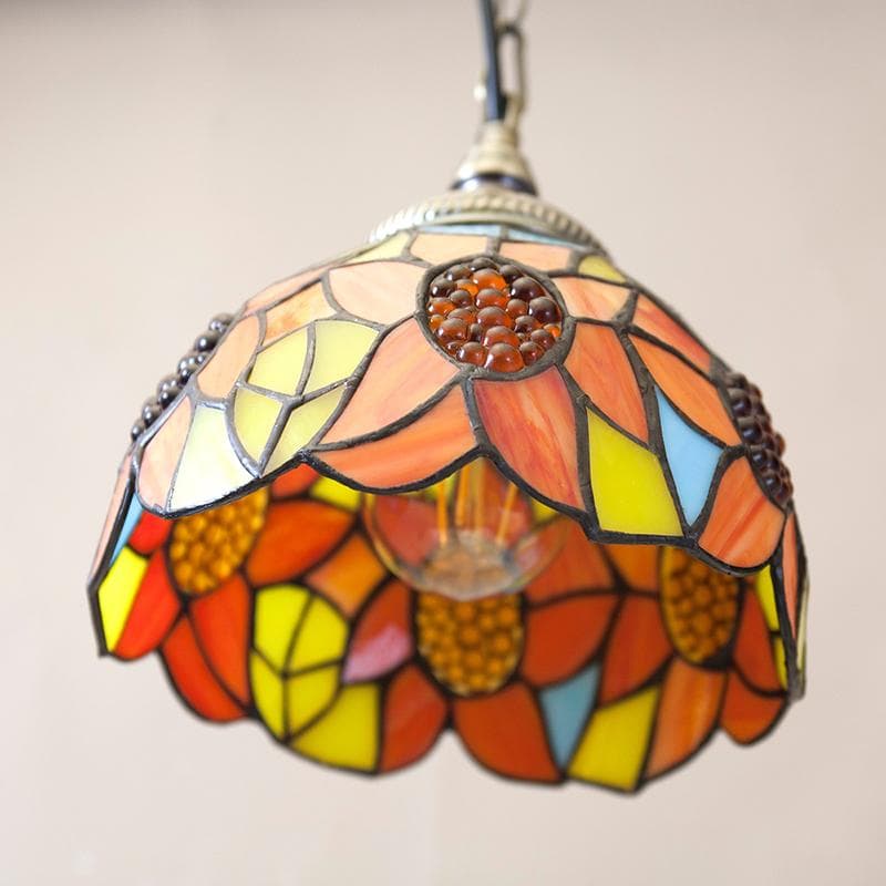 レトロ調 ペンダントライト【LED電球付属】 ティファニー ランプ フラワー