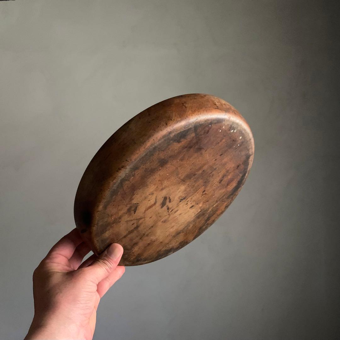 佳き木肌の くりぬき盆 No.2 古道具 アンティーク