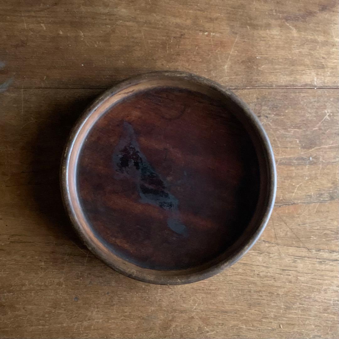 佳き木肌の くりぬき盆 No.2 古道具 アンティーク