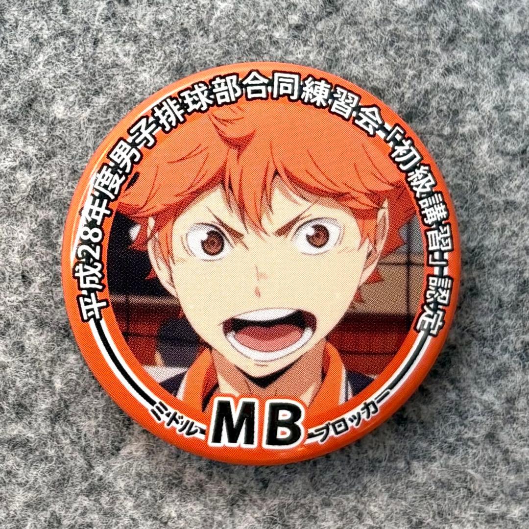 ハイキュー 日向翔陽 缶バッジ 平成28年度排球部合同練習会