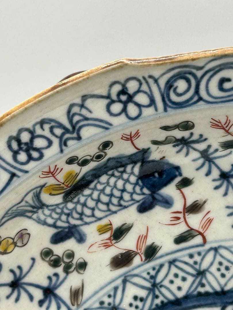 中国　大明嘉靖年製　呉須鳳紋大皿　送料込み0517