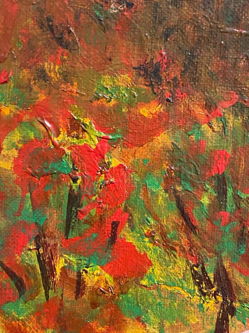 「真作」鈴木 照男「木曾 南岳山遠望」風景画　油彩画　額装　サイン有り　F6号