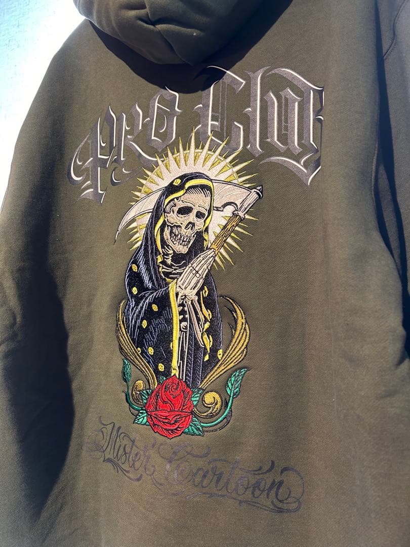 ProClub x Mister Cartoon - XL オリーブパーカー