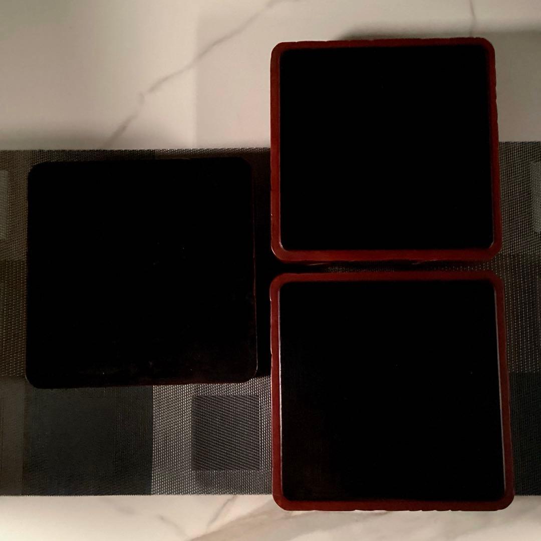 『芸術うー特価』　鎌倉彫　花菱印　三段重