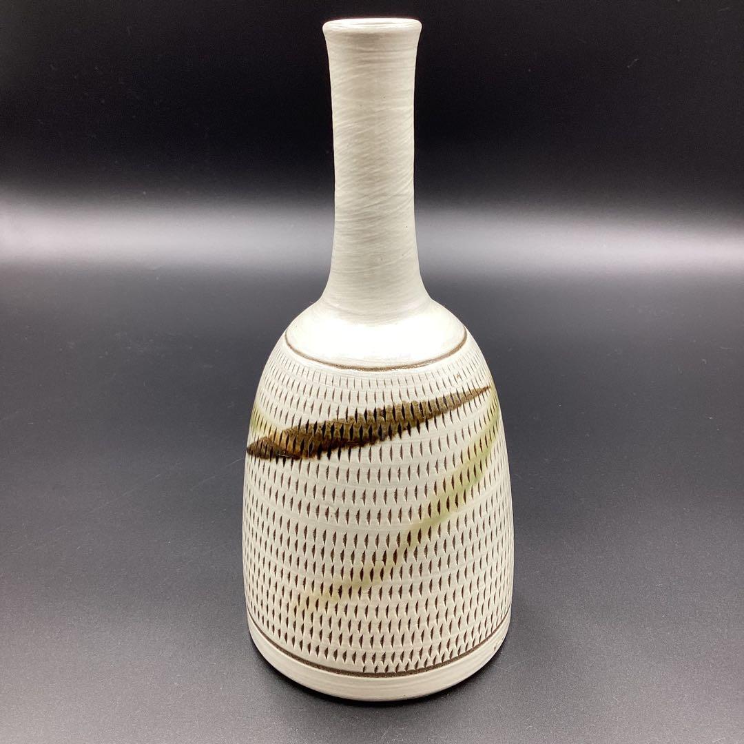 小石原焼　花入れ　飛カンナ　鶴首花入　新品　箱無し