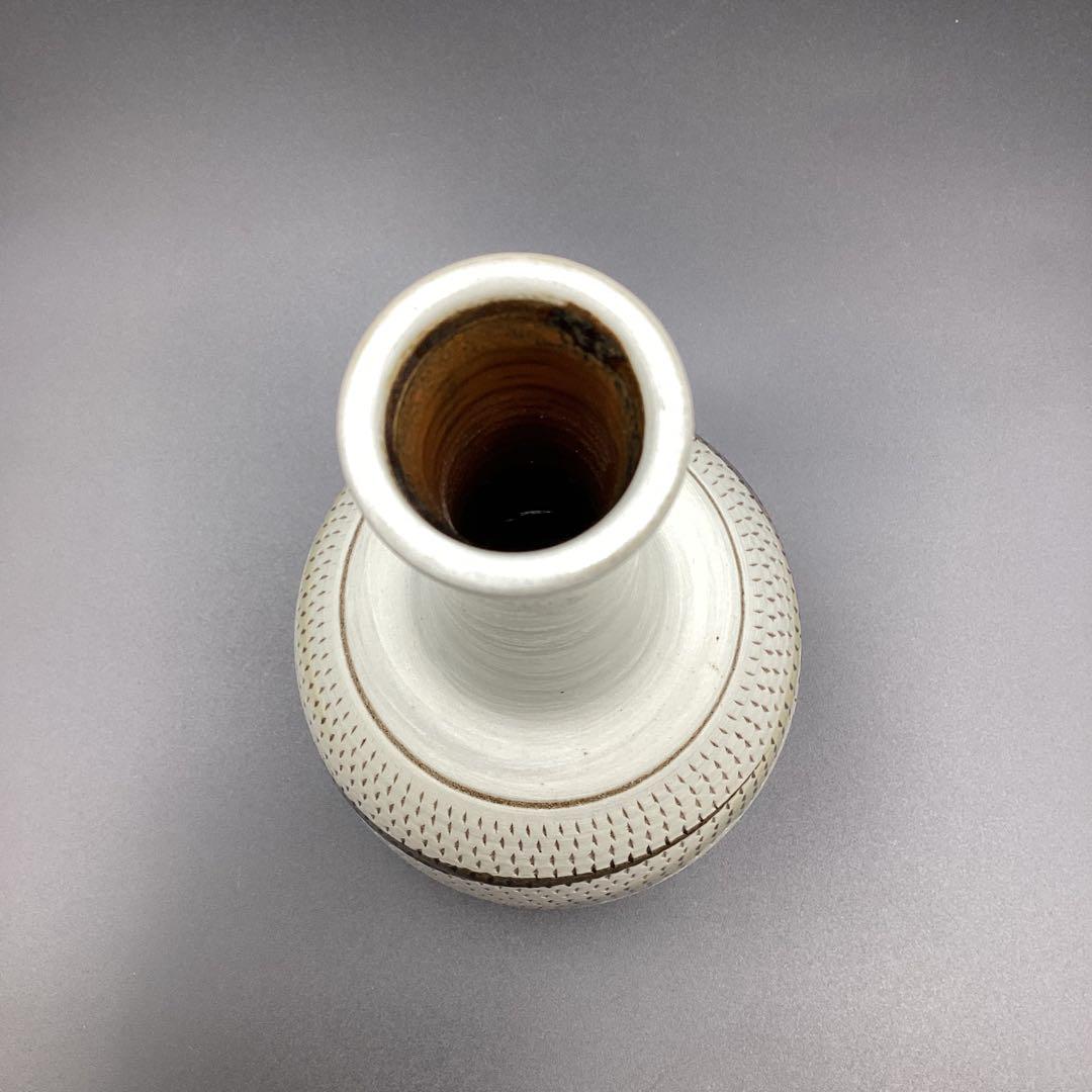 小石原焼　花入れ　飛カンナ　鶴首花入　新品　箱無し