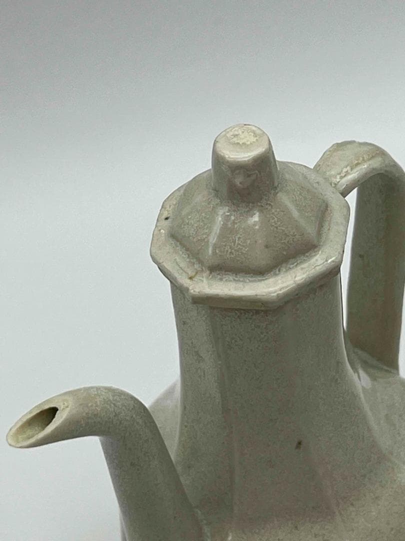 宋時代　青白磁 湖田窯水注　蓋付き 影青執壺　水注　水指　水差し(F-99)