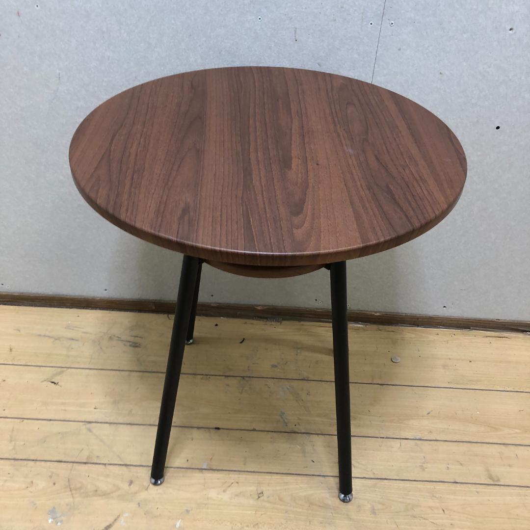 送料無料 丸サイドテーブル 木製天板 ブラック脚 北欧風 モダン 250918