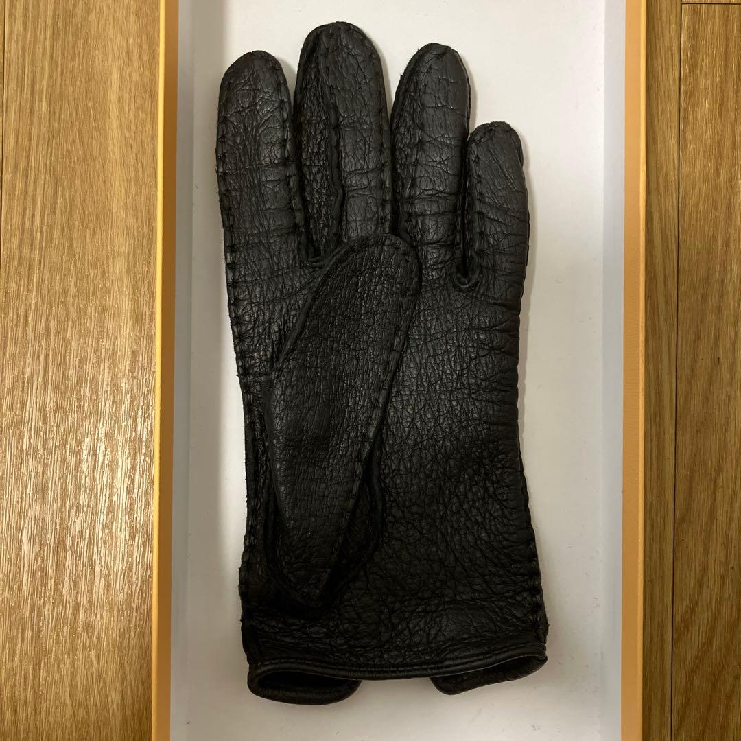 ガンコス　CAUSSE 黒 ペッカリー 手袋 ボタン付き