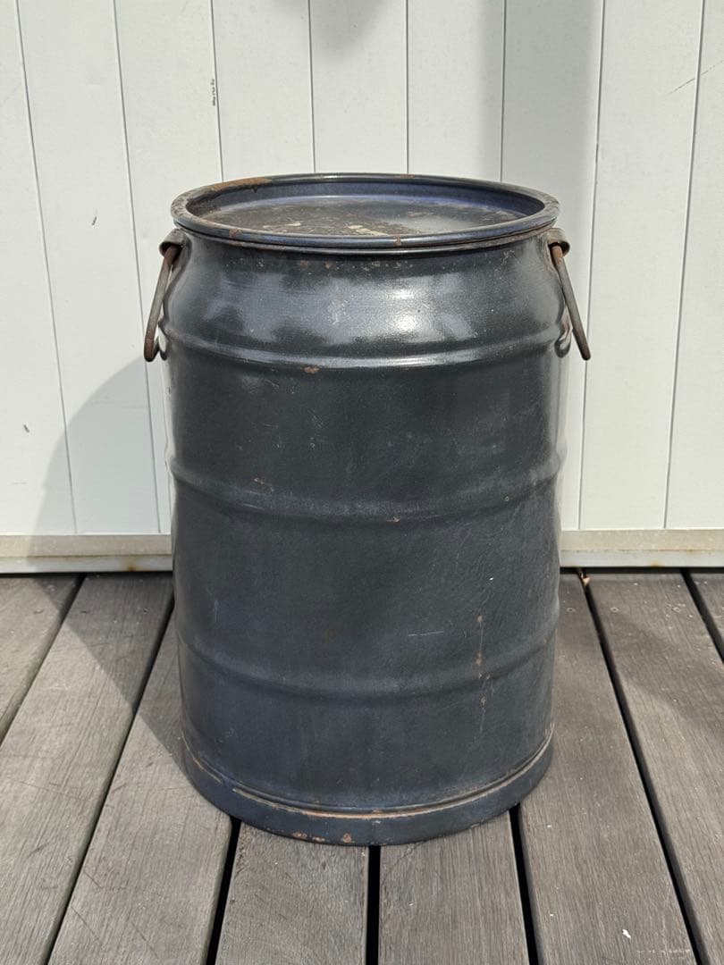 ヴィンテージ レトロ 古道具 スチール缶 タンク バレル 収納 スツール