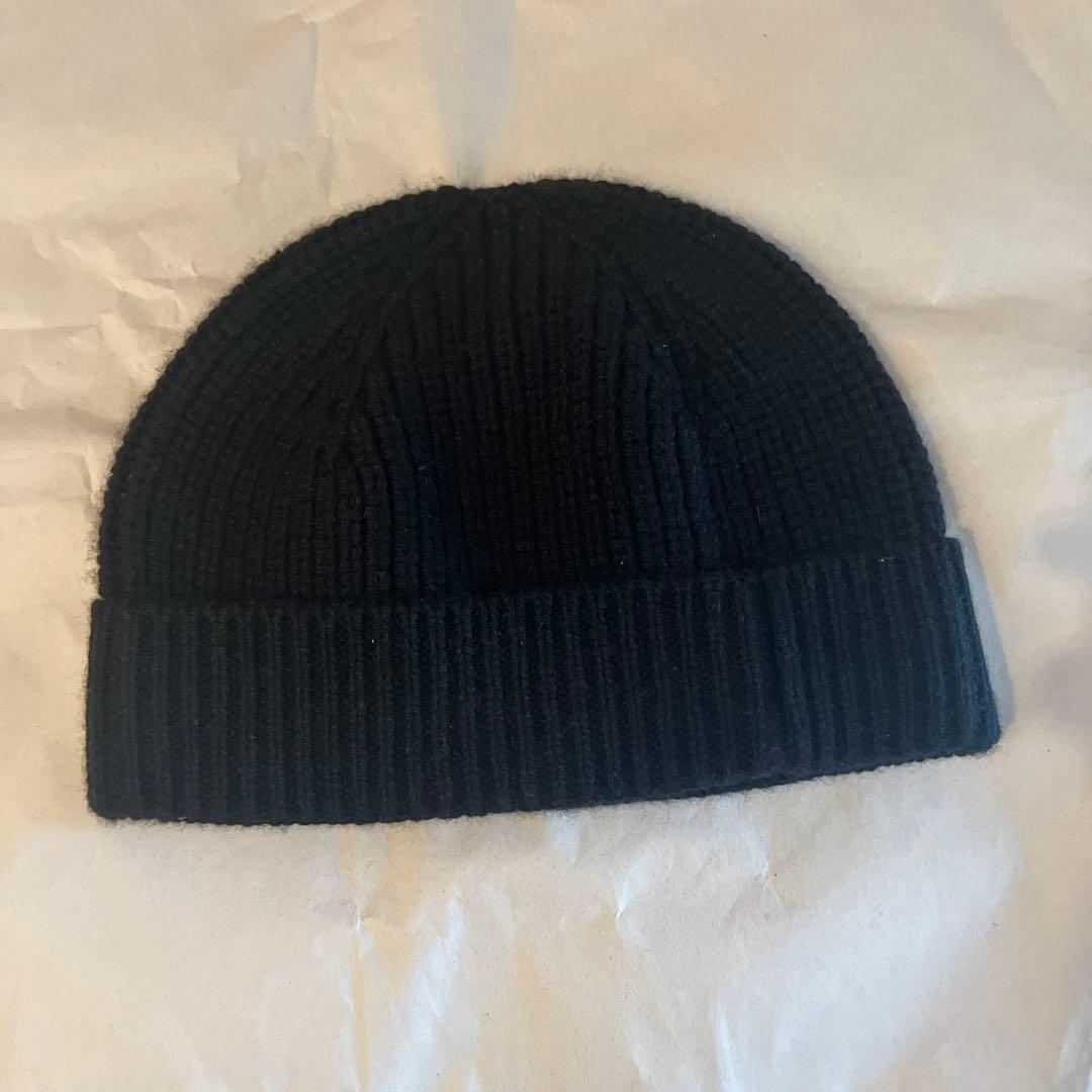 CELINE ブラックニット帽 FREEサイズ