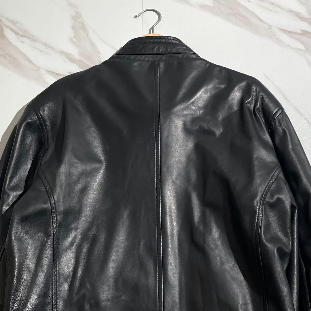 【美品✨希少】ライダースジャケット 鹿革 XLサイズ ブラック イタリーモード