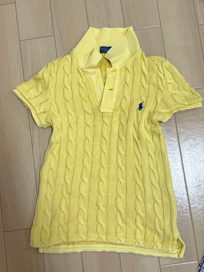 ケーブルニット ポロシャツ