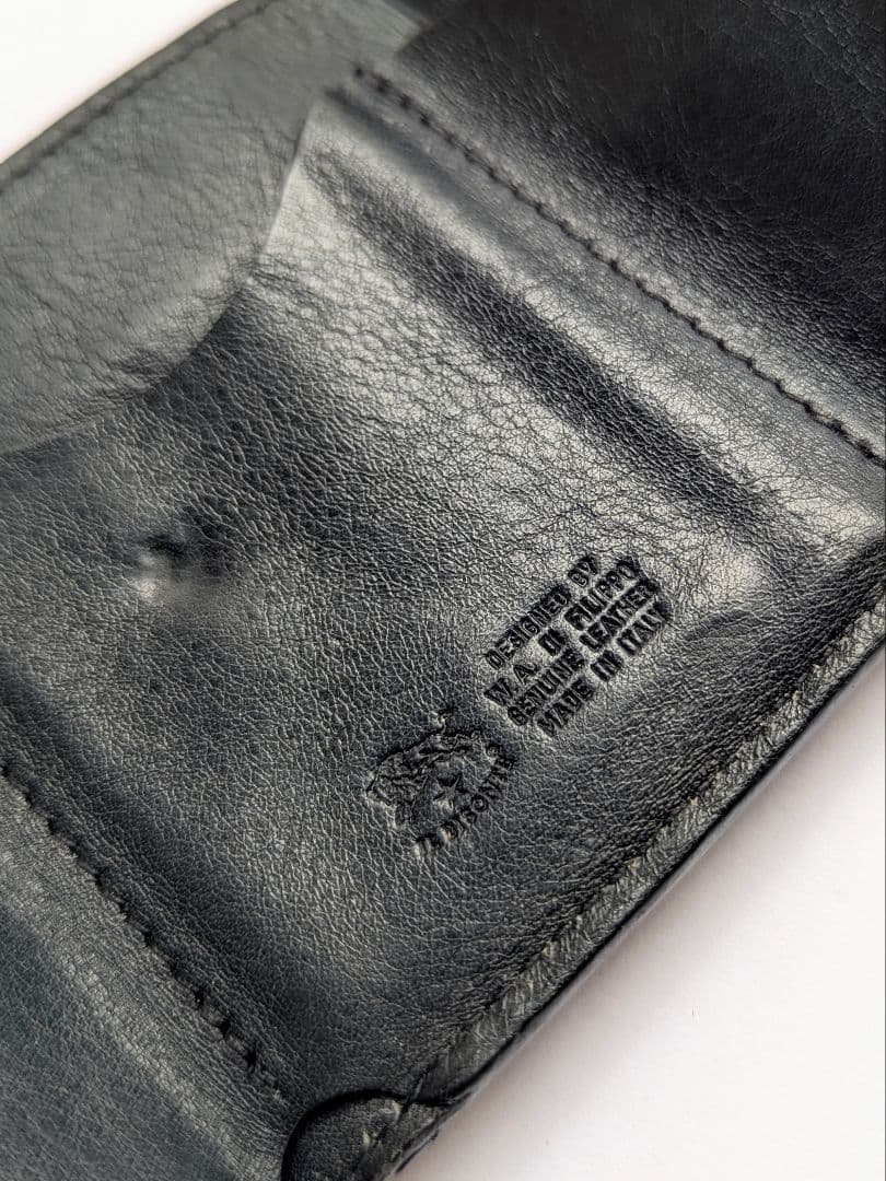 おんと0721さま専用 イルビゾンテ トリフォルドウォレット ブラック 男女兼用