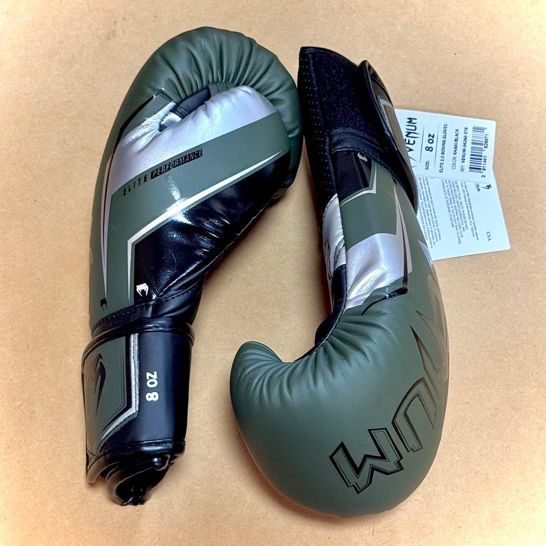 ぎ*ん様 VENUM ヴェナム／ELITE EVOボクシンググローブ／カーキ／8