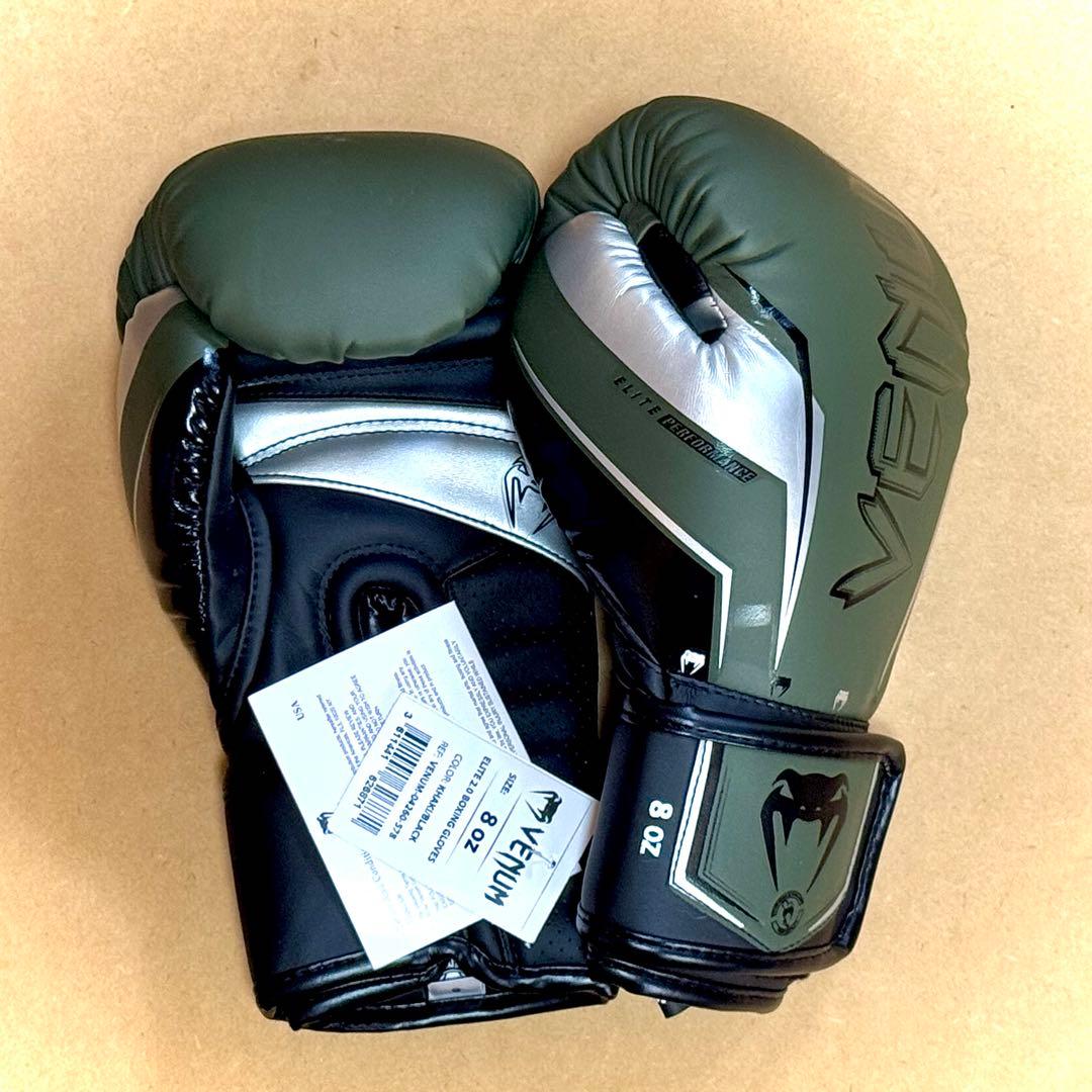 ぎ*ん様 VENUM ヴェナム／ELITE EVOボクシンググローブ／カーキ／8
