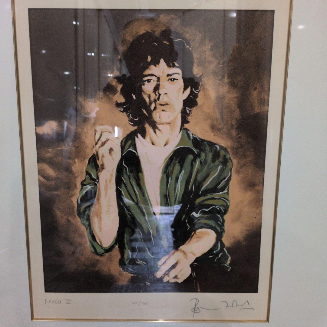 ミックジャガー ローリングストーンズ シルクスクリーン リトグラフ サイン