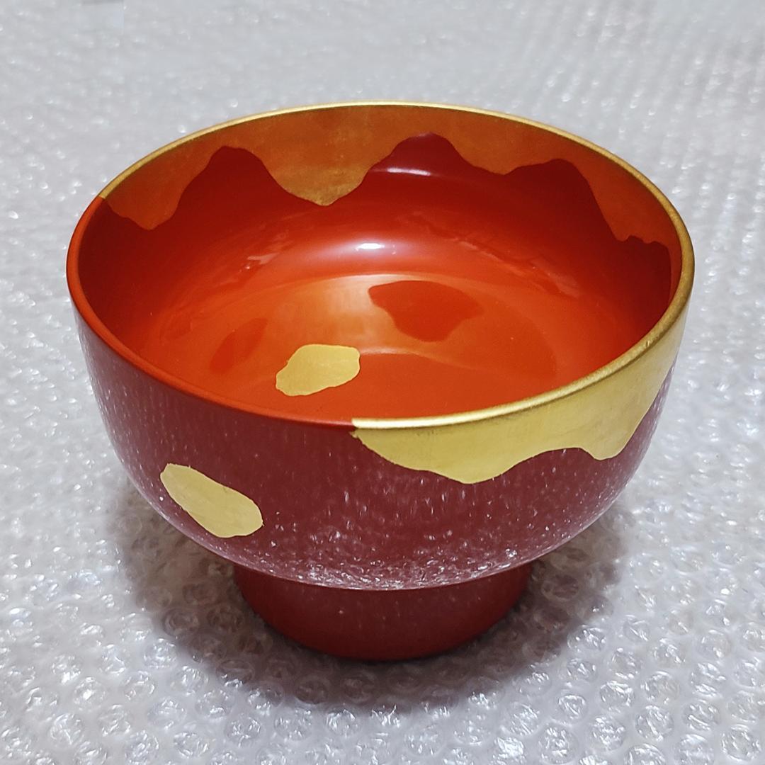 輪島塗 米永 朱金の椀 希少な高足椀