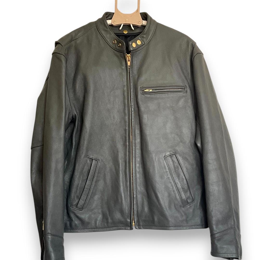 MORGAN PRODUCTS 　レザーライダースジャケット　シボ革　グレー