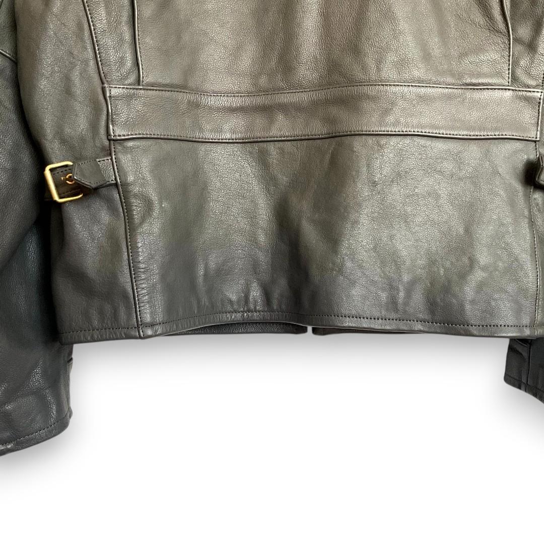 MORGAN PRODUCTS 　レザーライダースジャケット　シボ革　グレー
