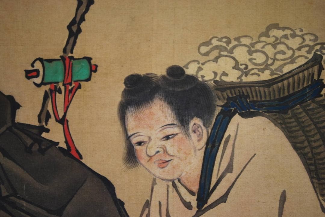 【真作】狩野祐清邦信/四賢人図/大幅/掛軸☆宝船☆Ｑ‐85　J