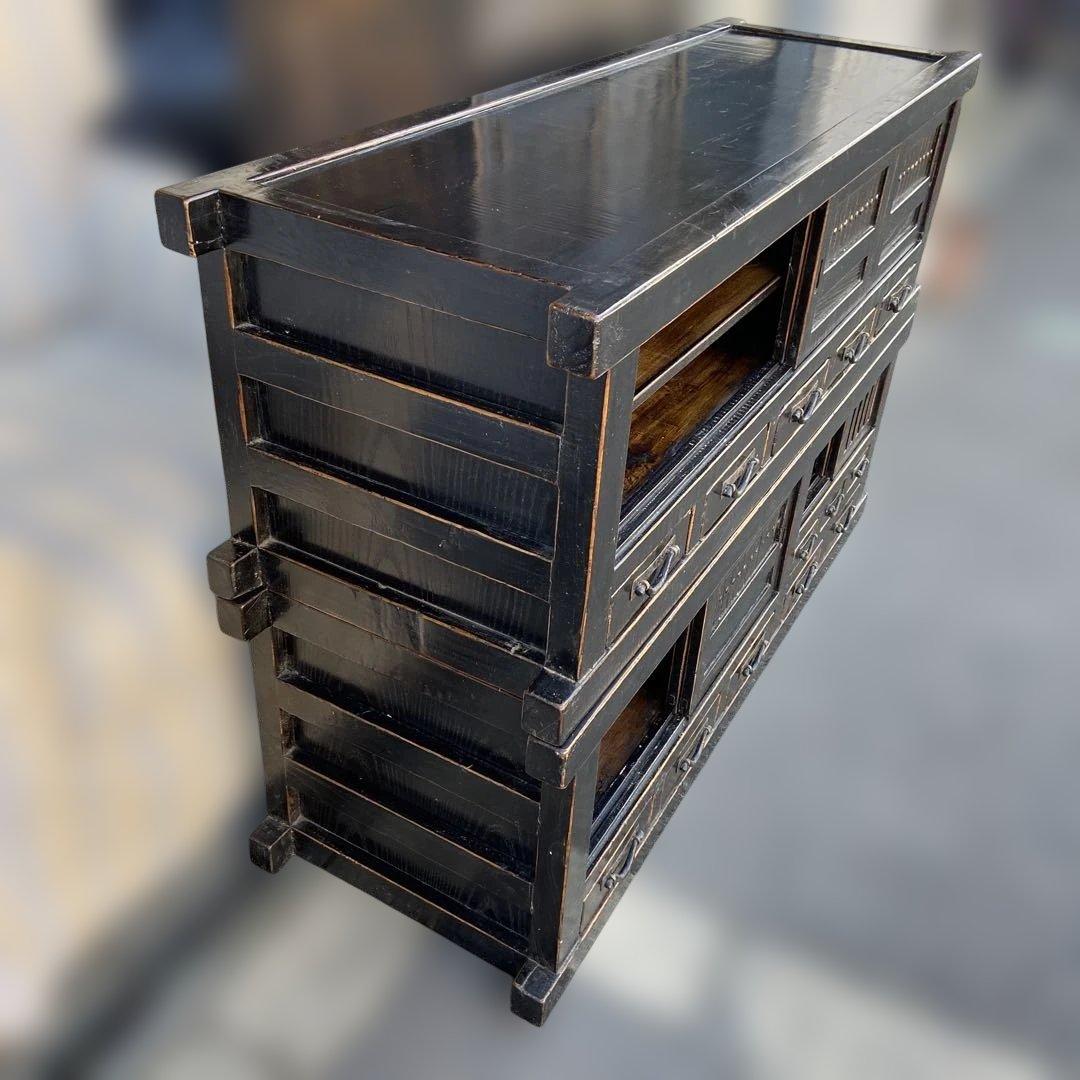 昭和レトロ　古家具　水屋箪笥　年代物　アンティーク　食器棚　カップボード