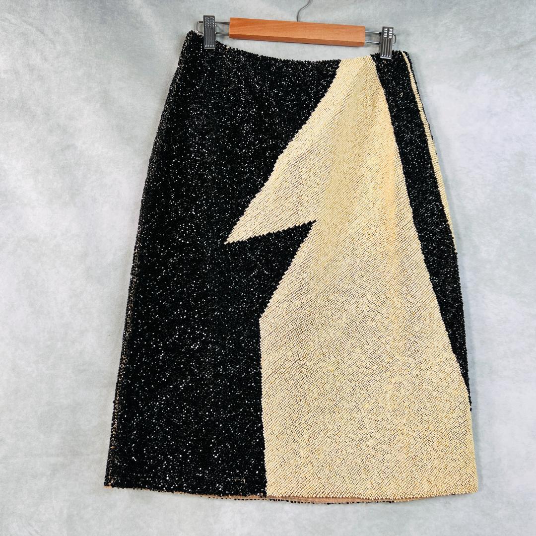 【ロエベ】ビーズスカート　アシンメトリー　38　M～L　LOEWE