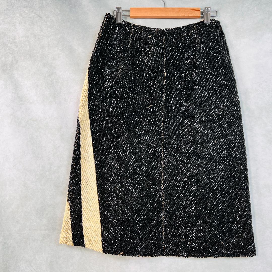 【ロエベ】ビーズスカート　アシンメトリー　38　M～L　LOEWE