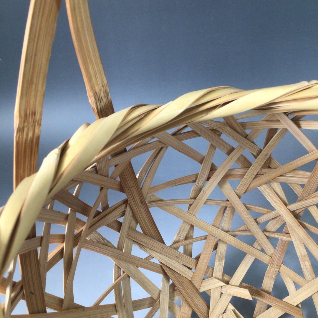 Ｒ８２７　有馬籠　『轡昭竹斎作』『竹編』『竹花入』『花篭』　木箱　花器