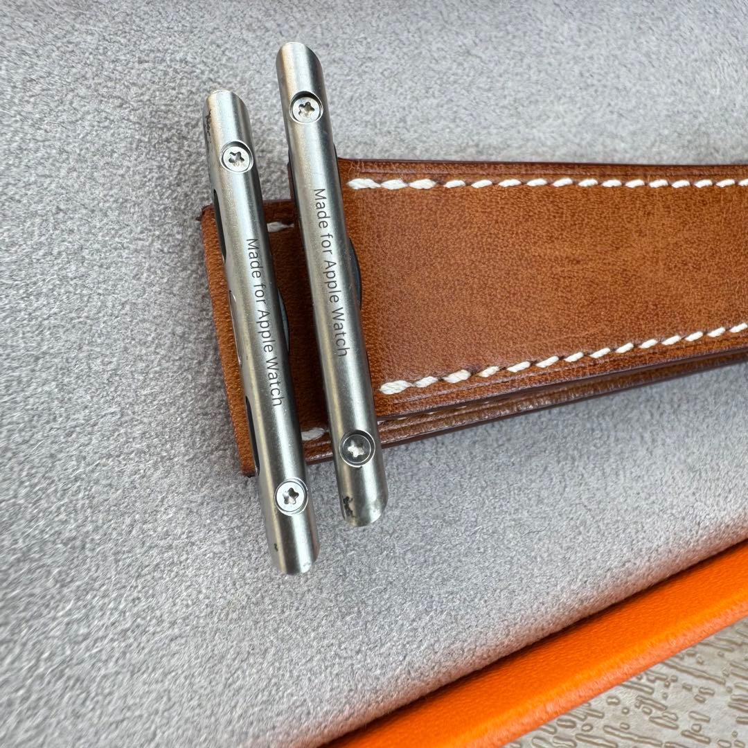 2381 Apple Watch エルメス　ブラウン　ドゥブルトゥール　二重