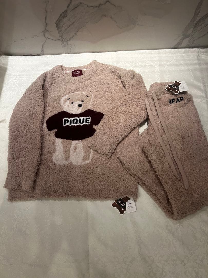 ジェラートピケ ベア　上下セット　くま　新品　ジェラピケ　パジャマ　ルーム