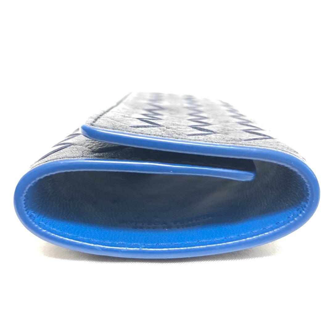 未使用級　現行モデル　ボッテガ ヴェネタ　キーケース　イントレチャート　黒　青