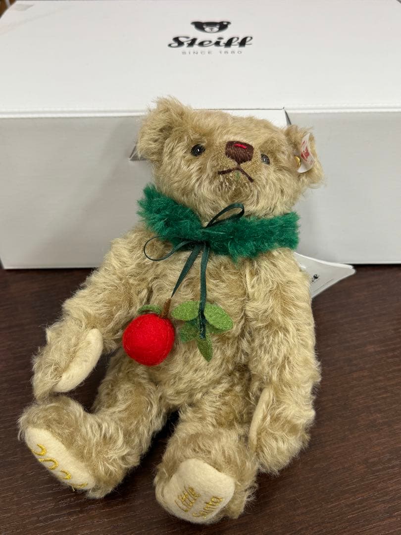 定価4.8万Steiff シュタイフ 新品 ベージュ テディベア リトルサンタ