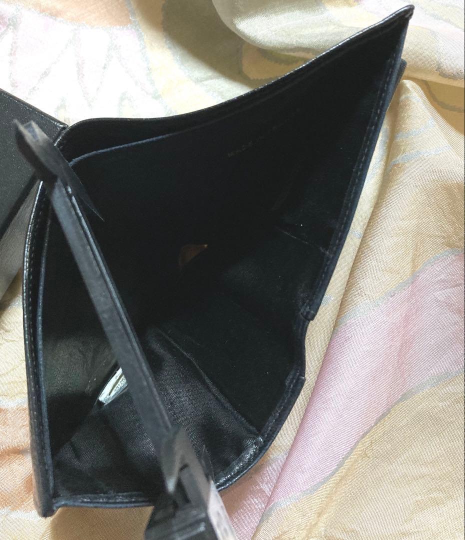 シャネル キャビアスキンココマークブラックレザー CHANEL二つ折り財布正規品