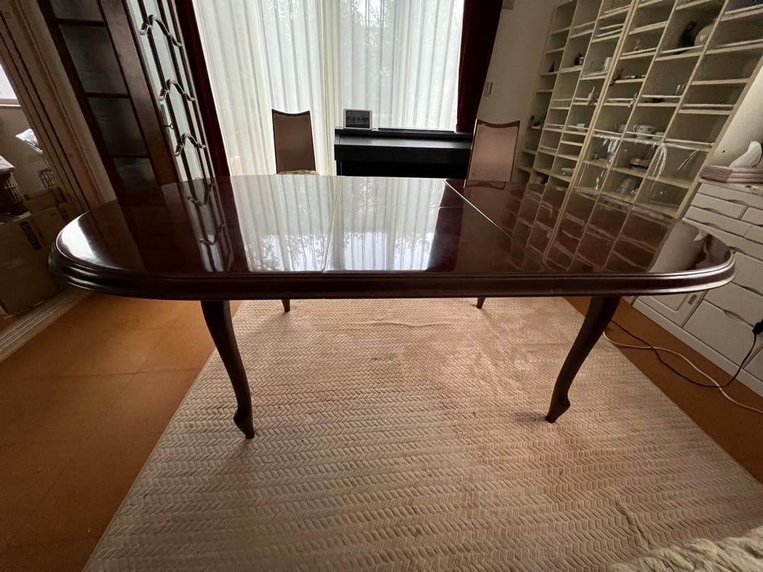 マルニ木工　エクステンションダイニングテーブル　オーバル　引取り可